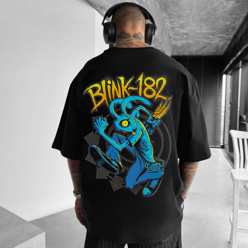 Tricou cu imprimeu grafic Bold Black Blink-182