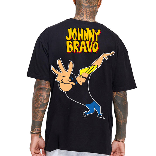 Tricou Negru Oversize Johnny Bravo