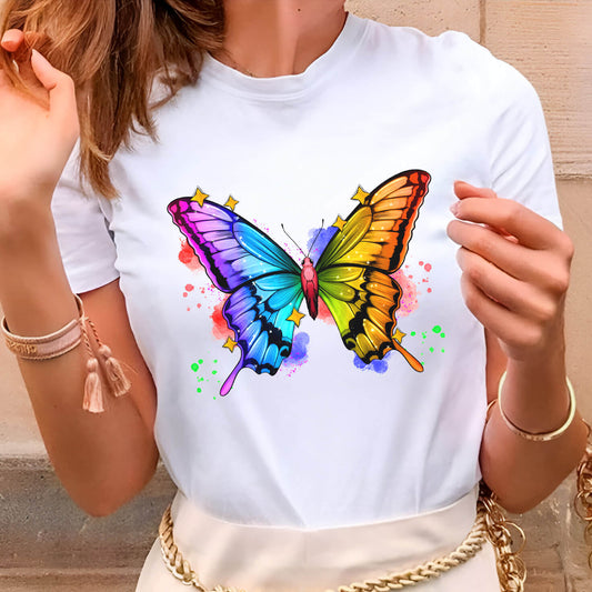 Tricou Dama Alb Butterfly Magic butterfly