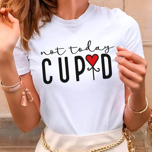 Tricou Dama Alb Not today cupid