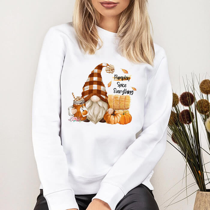 Tricou Alb Pumpkin Spice Everything Gnome