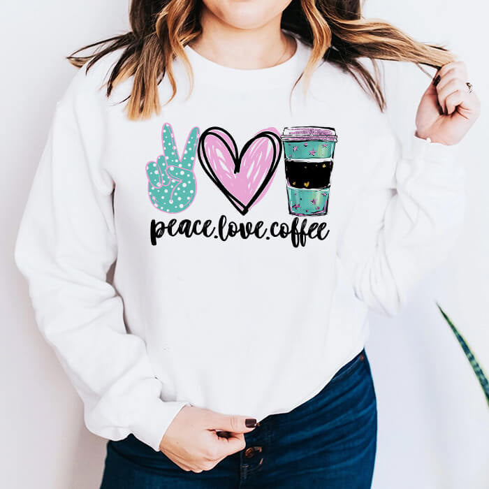 Peace Love Coffee Long-Sleeve T-Shirt
