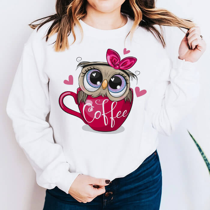 Whimsical Owl Coffee Lover T-Shirt