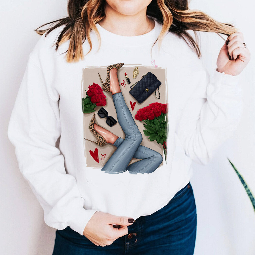 Stylish White Graphic Sweatshirt