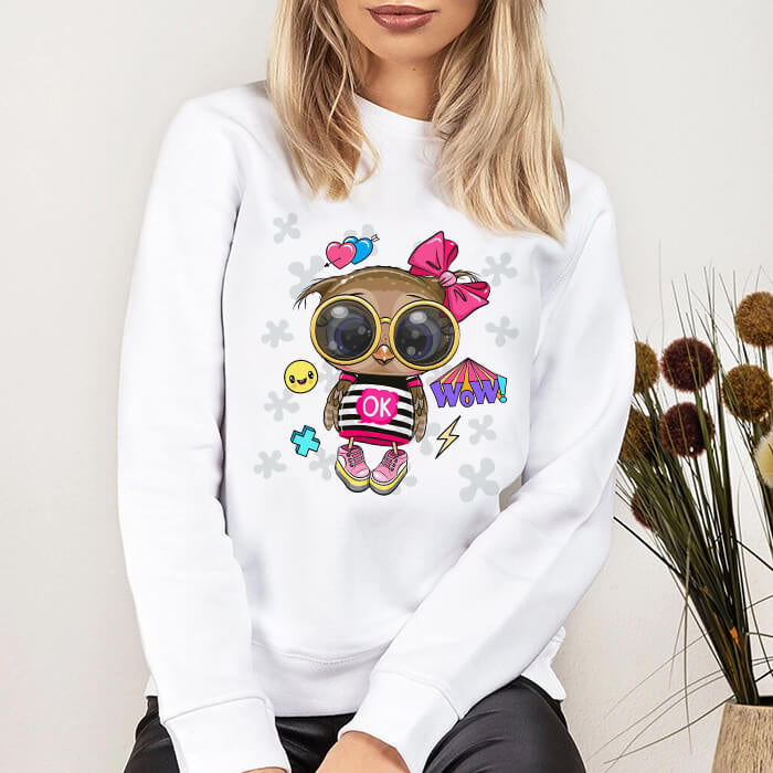 Adorabil Hanorac Owl Cu Pantaloni Scurt Roz