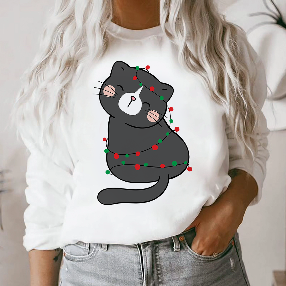 Black Cat Holiday Cheer T-Shirt