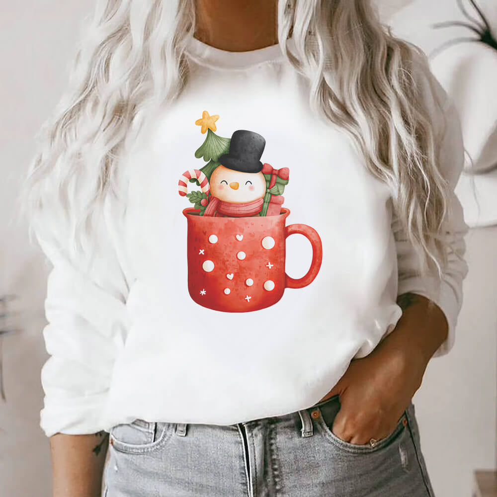 Tricou cu om de zăpadă de vacanță