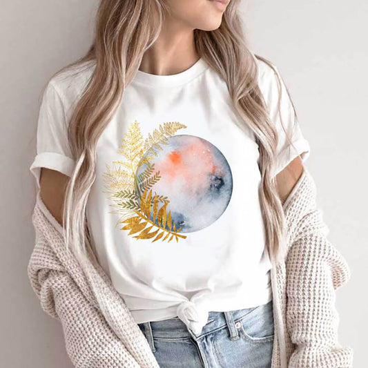 Tricou Dama Abstract Moon Pink