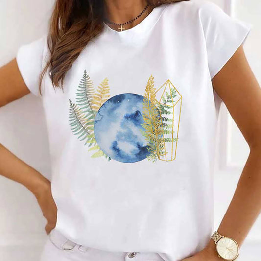 Tricou Dama Abstract Clear Blue Moon