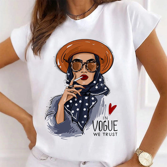 Tricou Dama Alb In Vogue We Trust