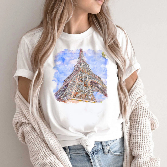 Tricou Dama Alb Eiffel Tower