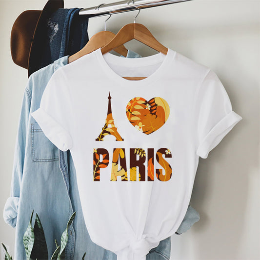 Tricou Dama Alb I Love Paris