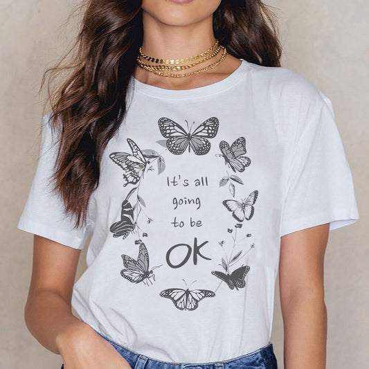 Tricou Dama Alb It's All Going To Be Ok