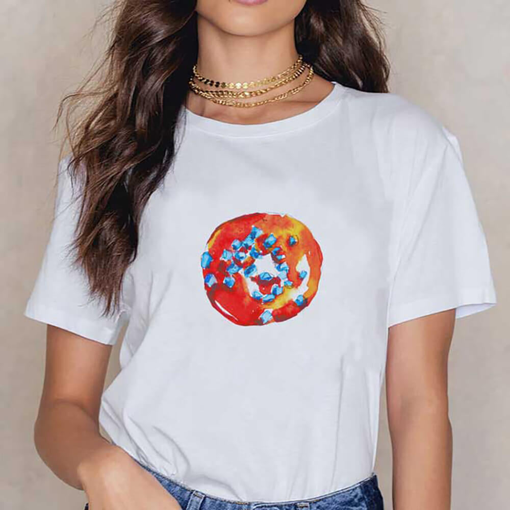 Vibrant Donut Graphic Print T-Shirt