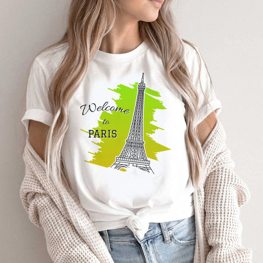 Tricou Dama Alb Welcome To Paris