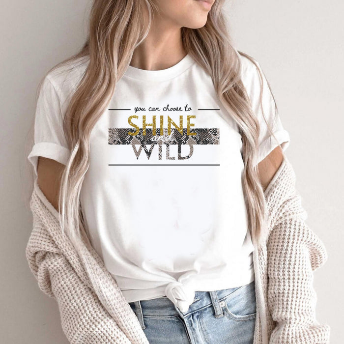 Tricou Shine Wild White