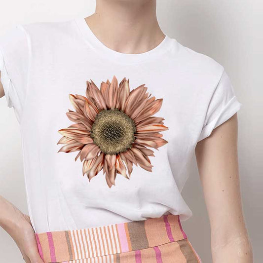 Tricou Dama Alb Sunflower