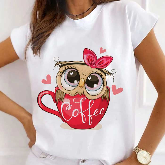 Charming Owl Coffee T-Shirt