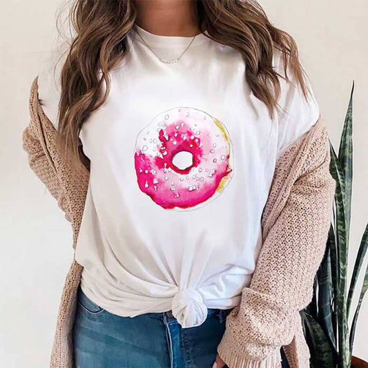 Tricou Dama Alb Pink Snow Donut