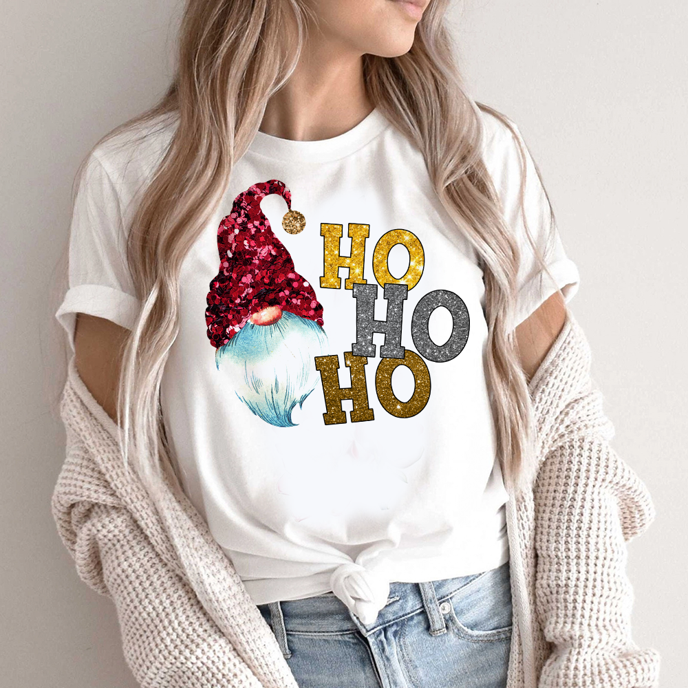 Ho Ho Ho Festive Glitter T-Shirt