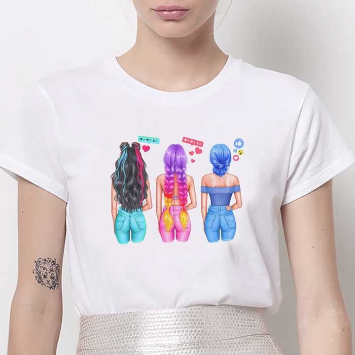 Tricou cu imprimeu grafic cu caracter colorat