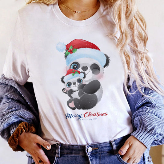 Tricou Dama Panda Christmas