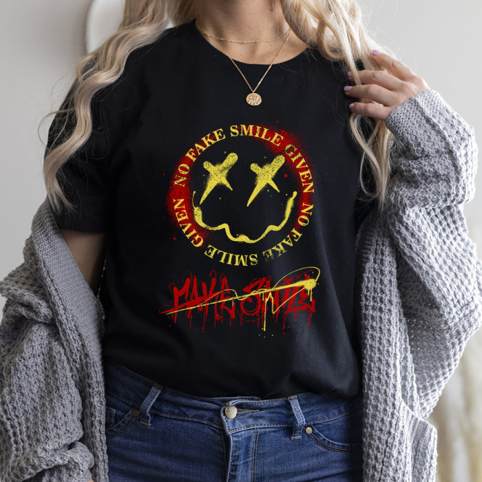 Tricou grafic Fake Smile