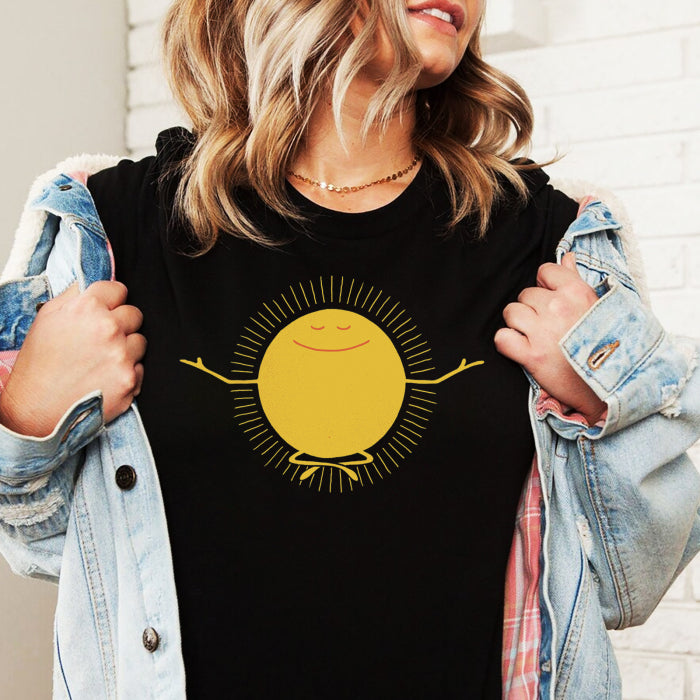 Tricou Dama Negru Lemon Sunset