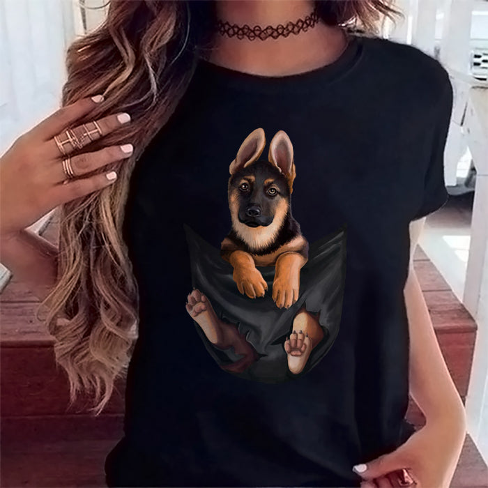 Tricou cu imprimeu ciobanesc german