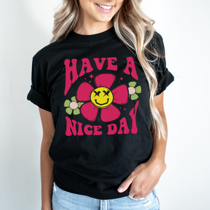 Black "Have A Nice Day" T-Shirt