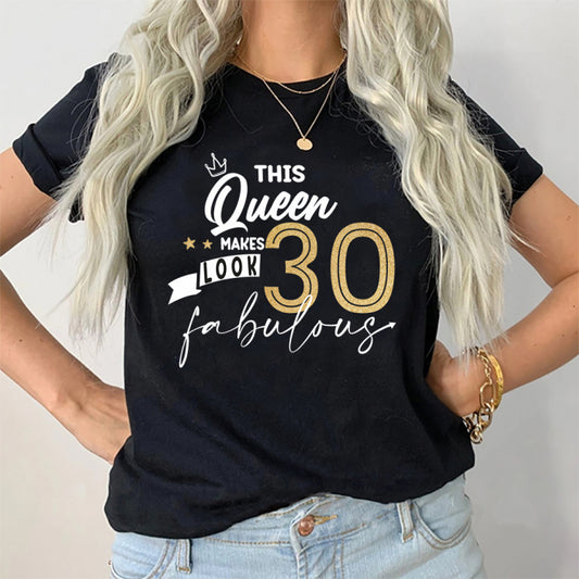 Tricou Dama Negru Queen Makes Look 30