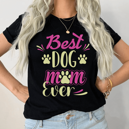 Tricou Dama Negru Best Dog Mom Ever