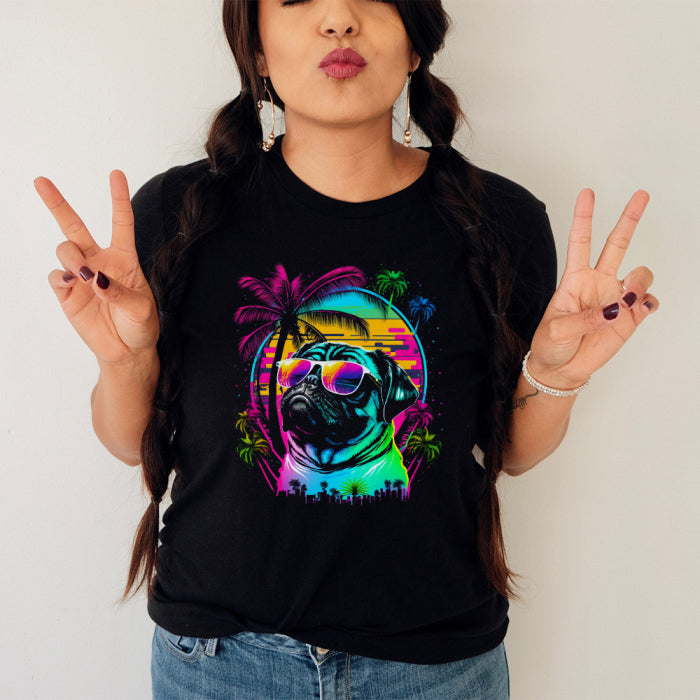 Tricou Pug-Tastic Island Vibes