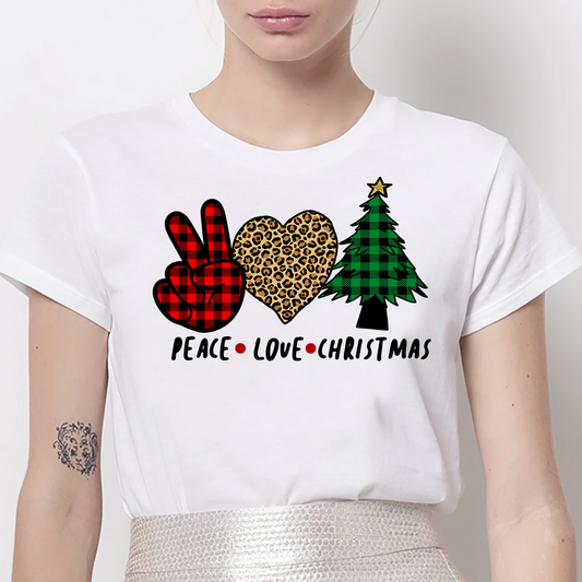 Tricou Dama Peace Love Christmas