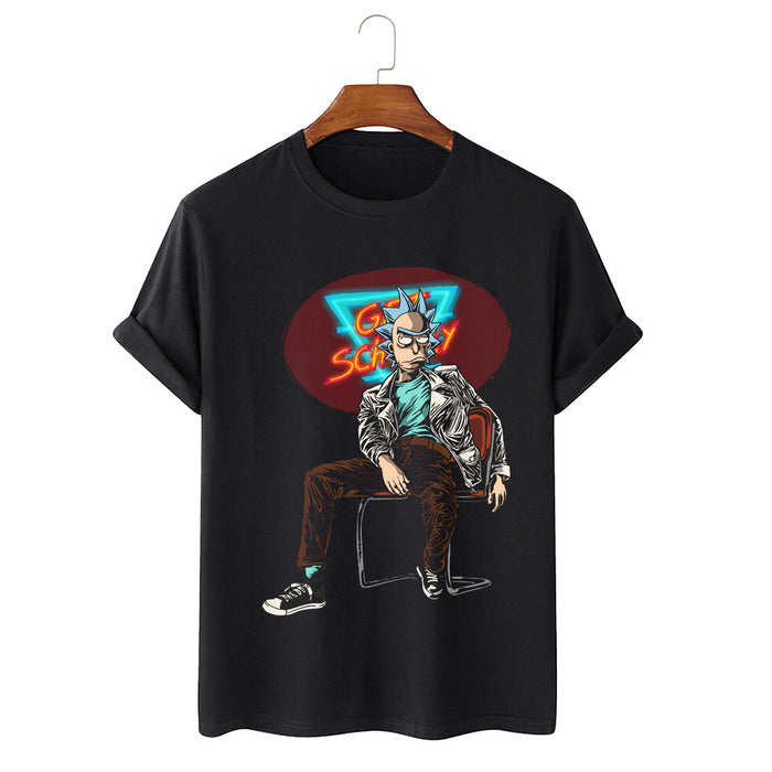Tricou grafic Rick și Morty negru