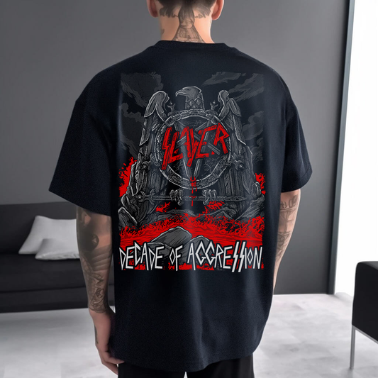 Tricou Negru Oversize Decade Of Aggression