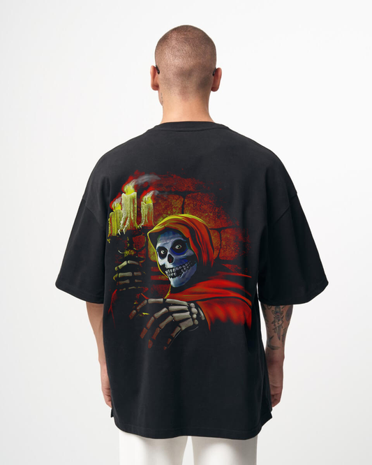 Tricou Negru Oversize Dig Up Her Bones