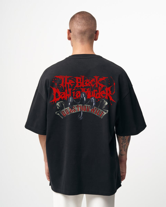 Tricou Negru Oversize Do As Thou Wilt