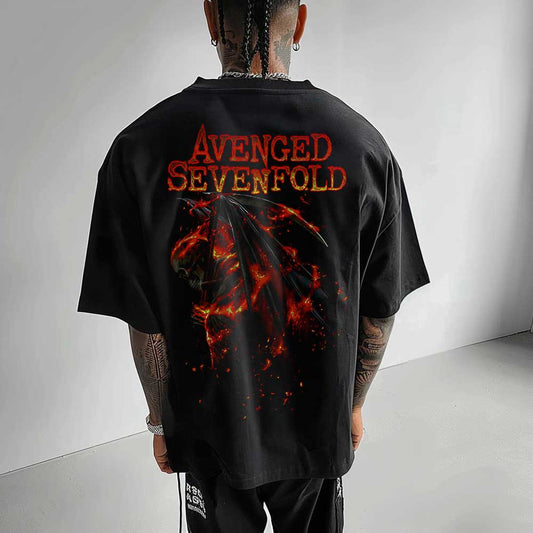 Tricou Negru Oversize Demon Slayer