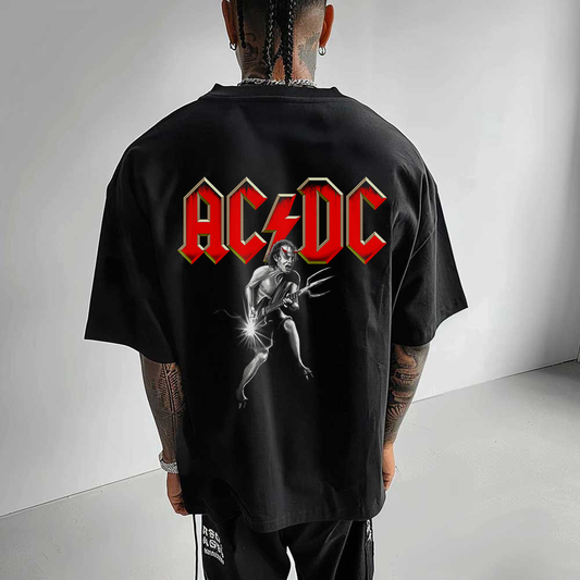 Tricou Negru Oversize Devilish AC-DC