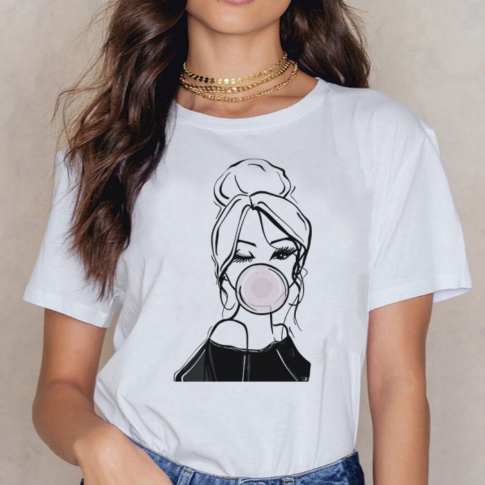 Tricou Dama Alb Bubble Girl