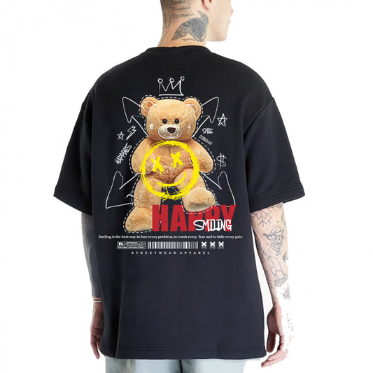 Tricou negru Happy Smiling