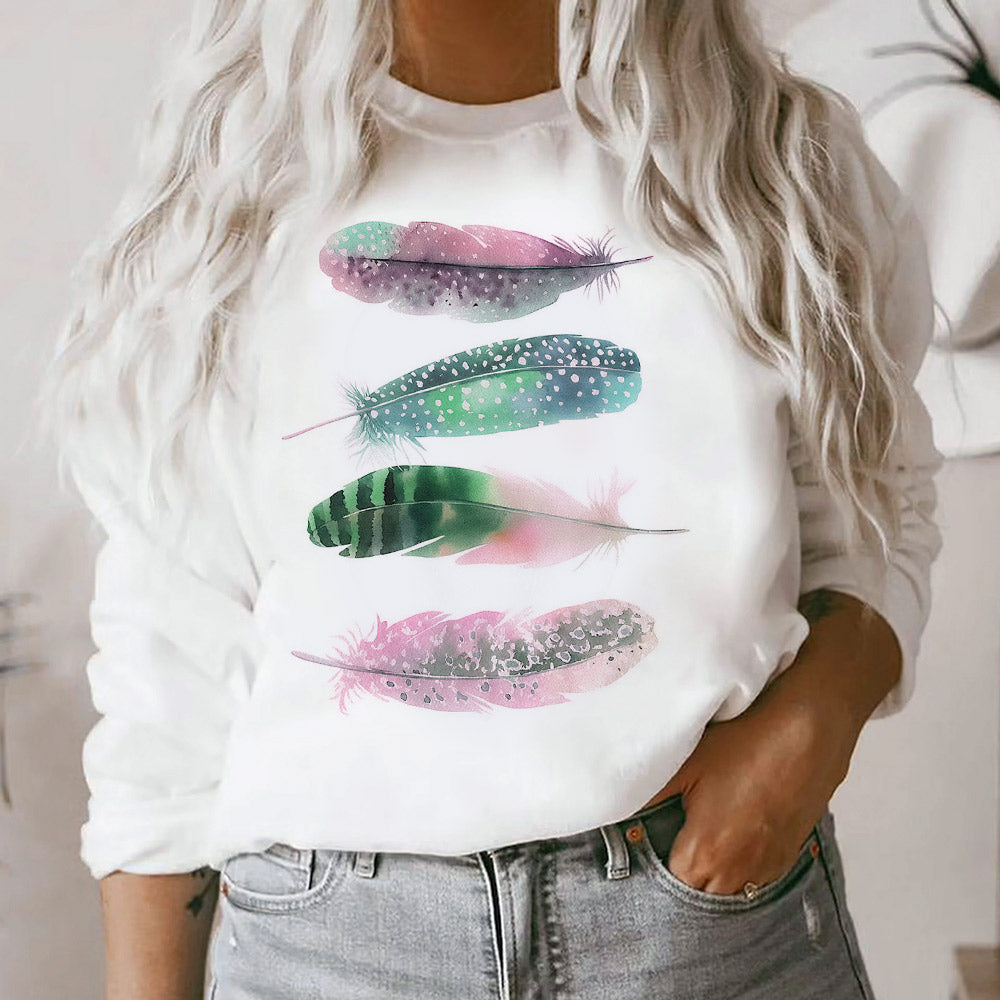 White Feathered T-Shirt
