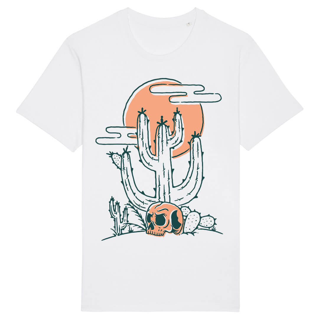 Tricou Alb Cactus Skull