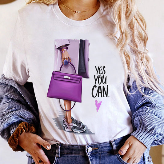 Tricou Dama Alb Yes You Can