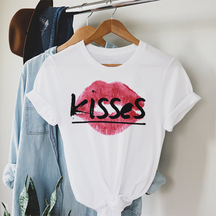 Tricou Dama Alb Kisses