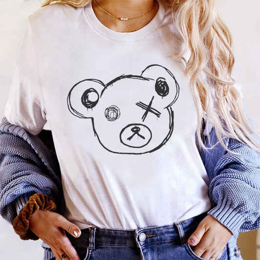 Tricou Dama Alb Cross Bear