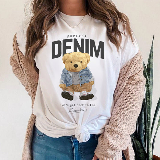 Tricou Dama Alb Forever Denimi