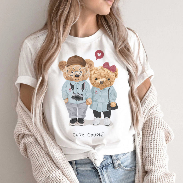 Tricou Dama Alb Cute Couple