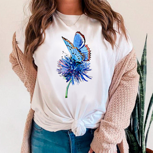 Hand-Painted Butterfly T-Shirt